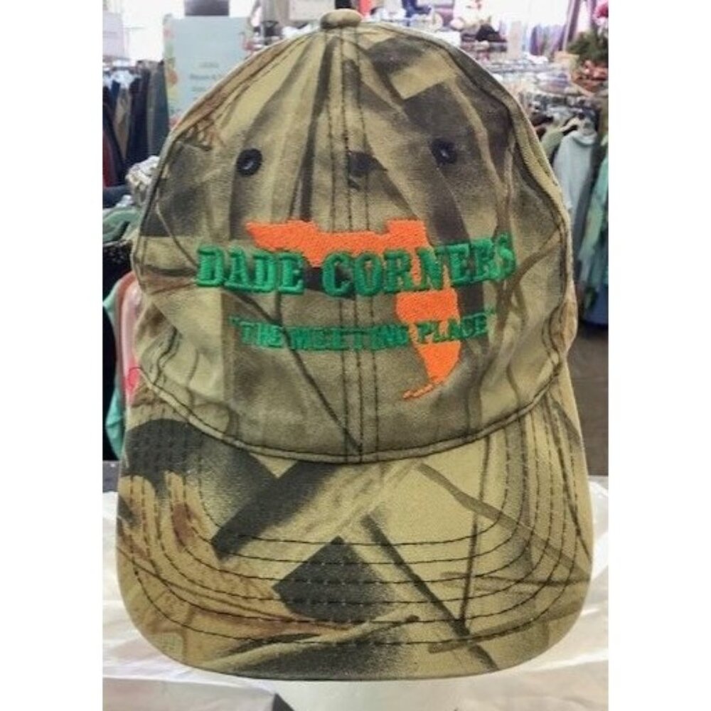 Dade Corners Camo Baseball Cap Adjustable Hat With Embroidered Florida Design